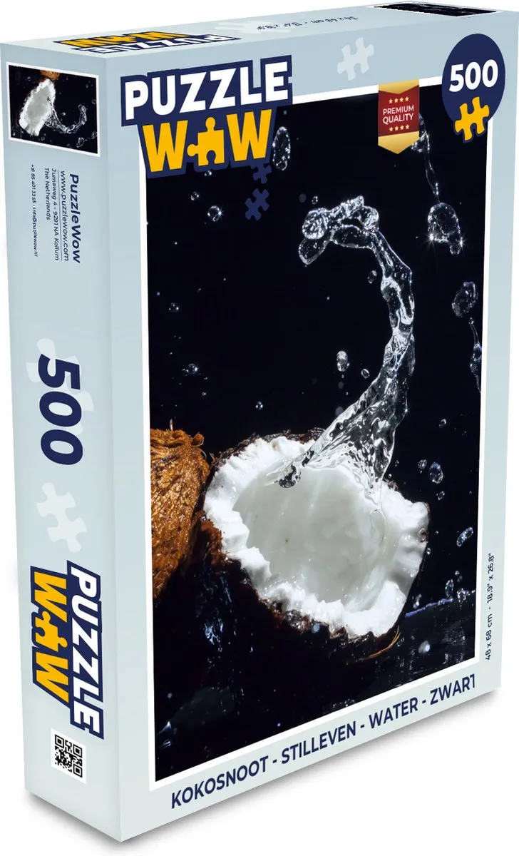 PuzzleWow Kokosnoot Stilleven Water - 500 Stuks - Multicolor