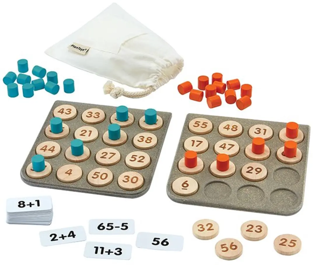 PlanToys Houten Speelgoed Wiskunde Bingo.