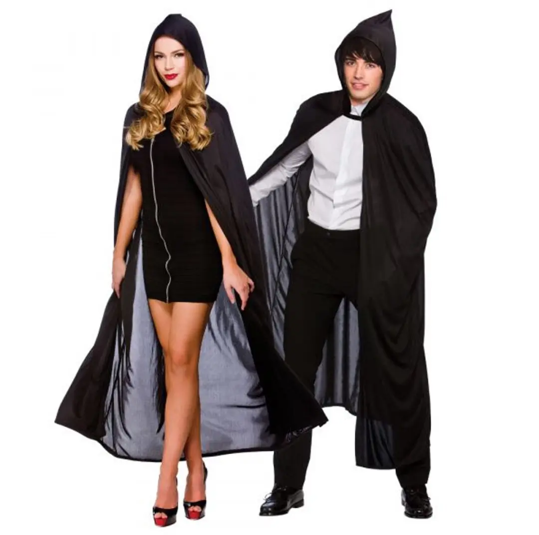 Zwarte cape 132cm