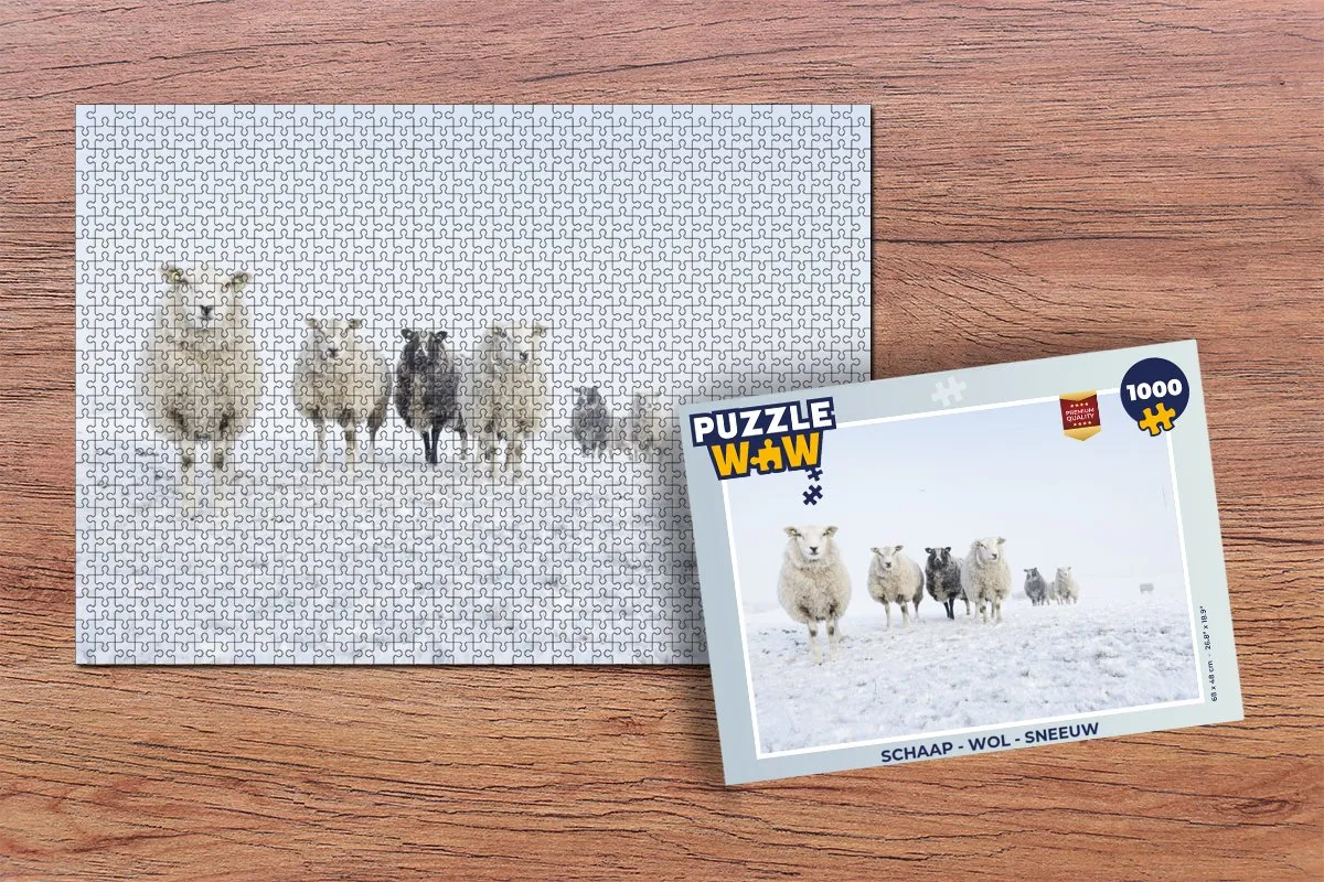 PuzzleWow Wol Sneeuw Legpuzzel 1000 Stuks - Multicolor