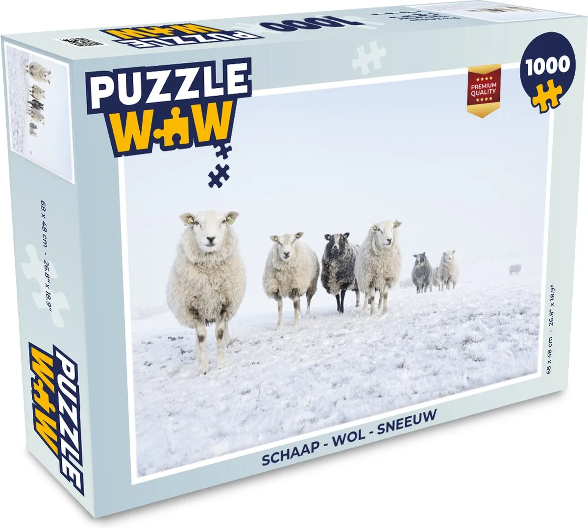 PuzzleWow Wol Sneeuw Legpuzzel 1000 Stuks