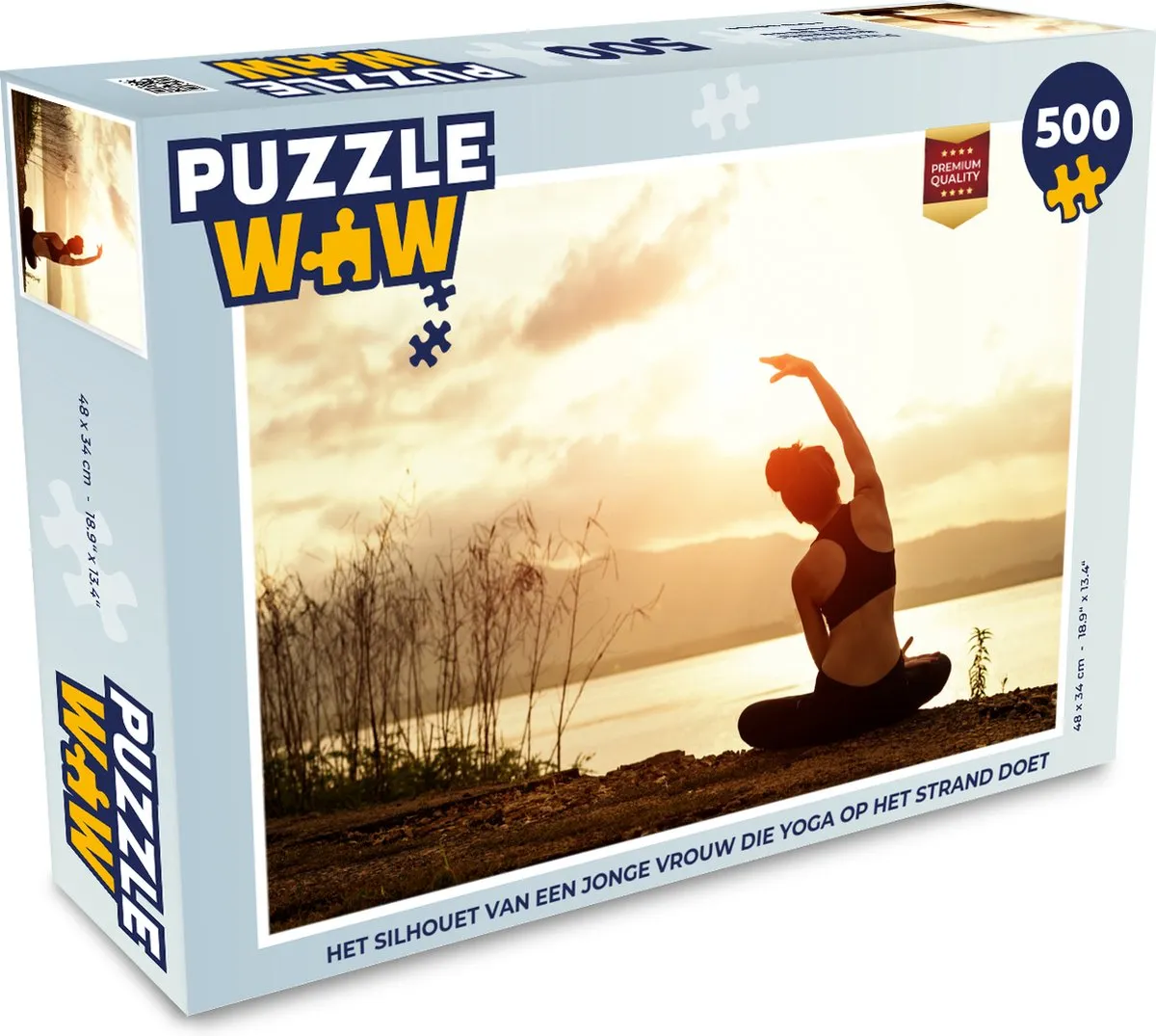 PuzzleWow Yoga op het Strand Legpuzzel 500 Stuks