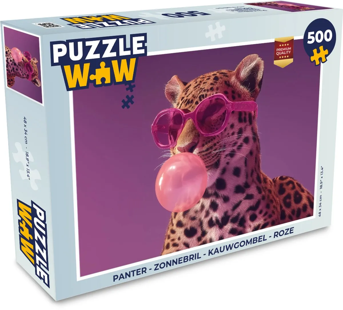 PuzzleWow Panter Zonnebril Legpuzzel 500 Stuks