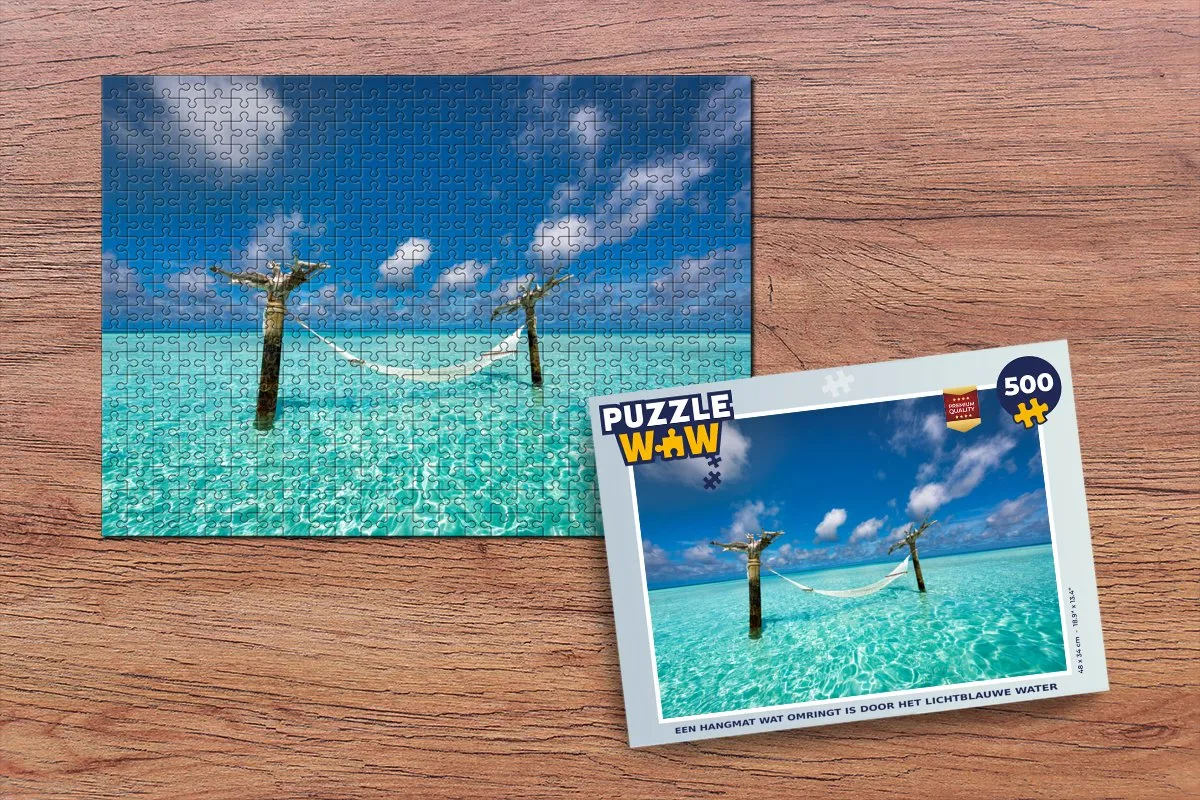 PuzzleWow Zee Hangmat Lucht Legpuzzel 500 Stuks - Multicolor