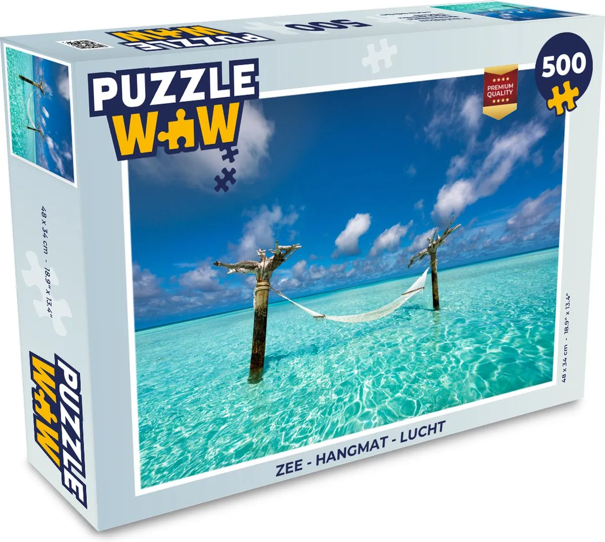 PuzzleWow Zee Hangmat Lucht Legpuzzel 500 Stuks - Multicolor