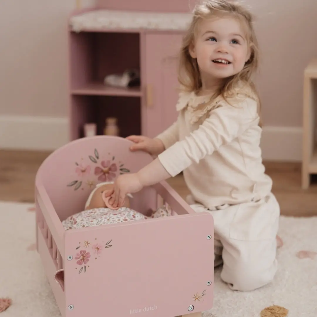 Little Dutch Poppenbed Soft Flowers LD2517 - Roze