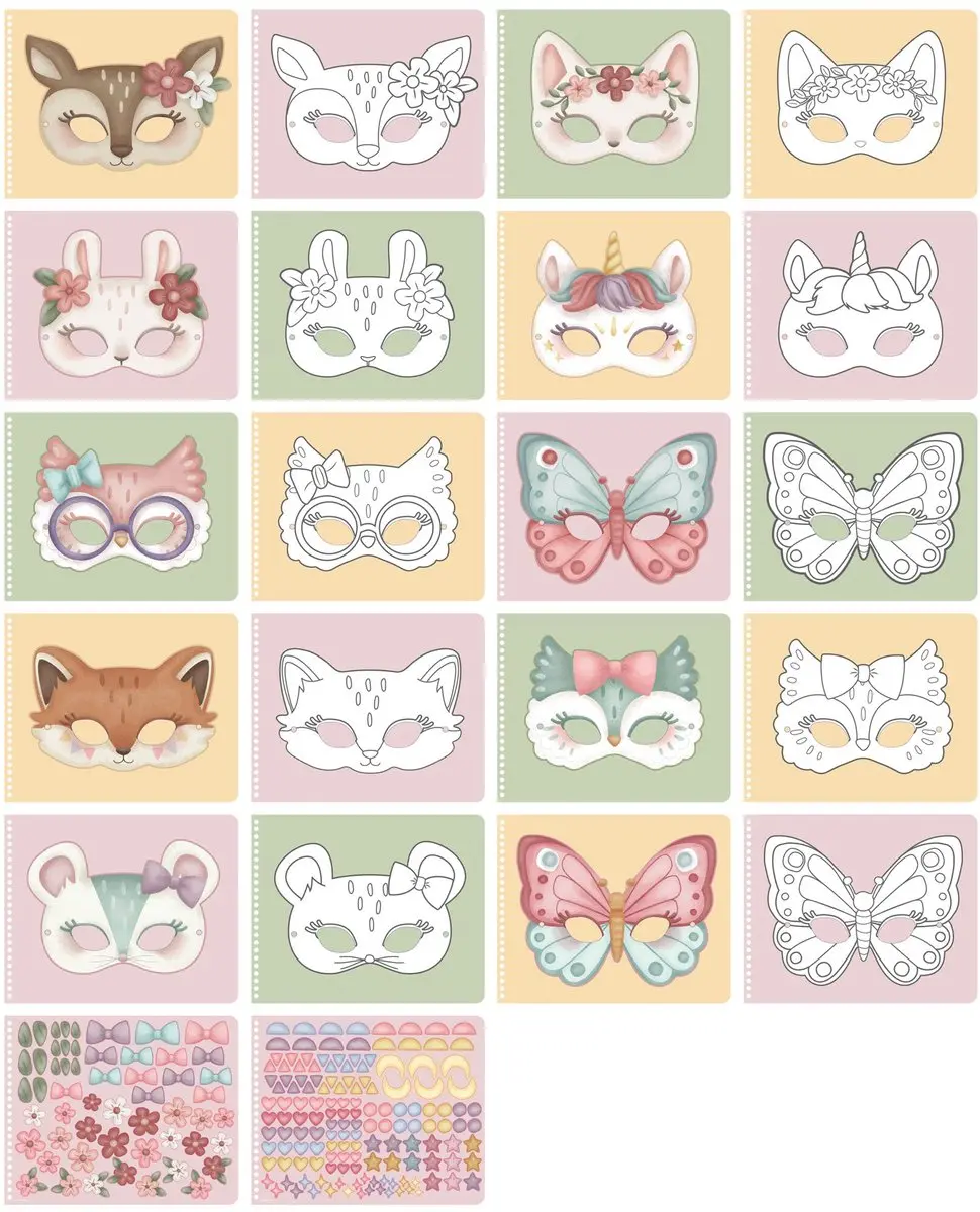 Little Dutch Knutselboek Rosa & Friends Maskers Maken - 30 Pagina's - afbeelding 2 van 6