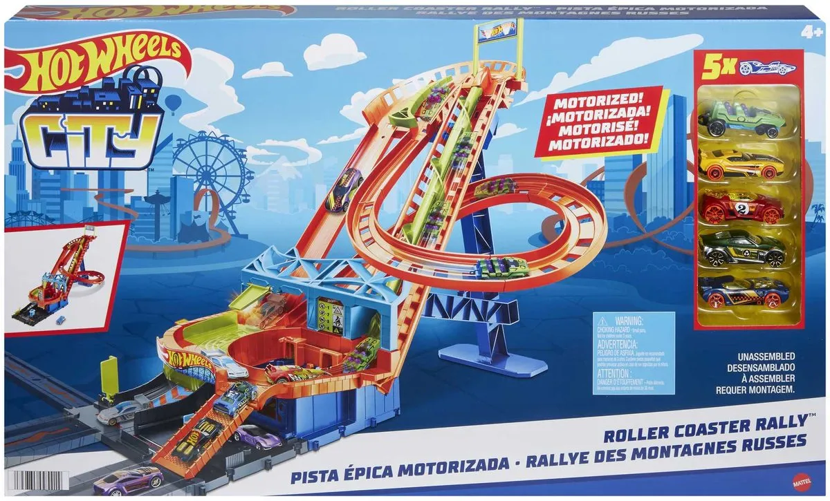Hot Wheels Achtbaan Rally HJV69 - Meerkleurig