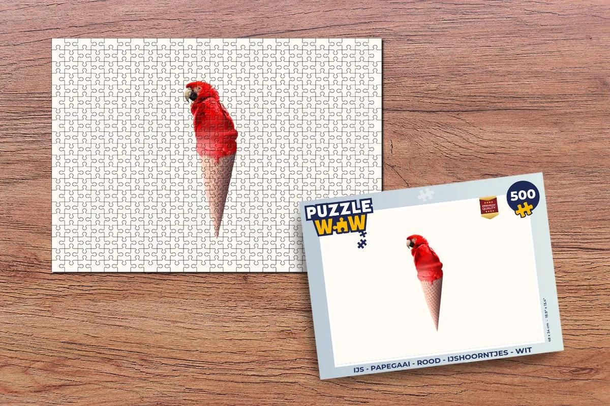 PuzzleWow IJs Papegaai Legpuzzel 500 Stuks - Multicolor