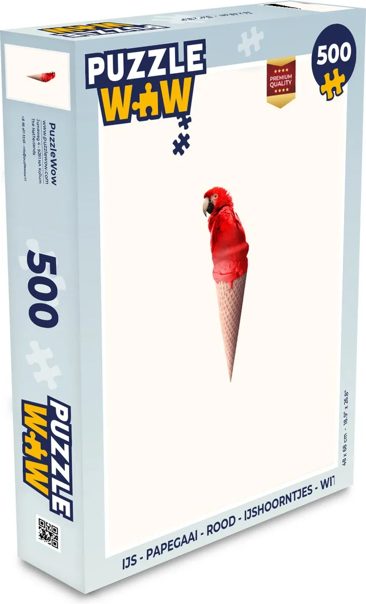 PuzzleWow IJs Papegaai Legpuzzel 500 Stuks - Multicolor