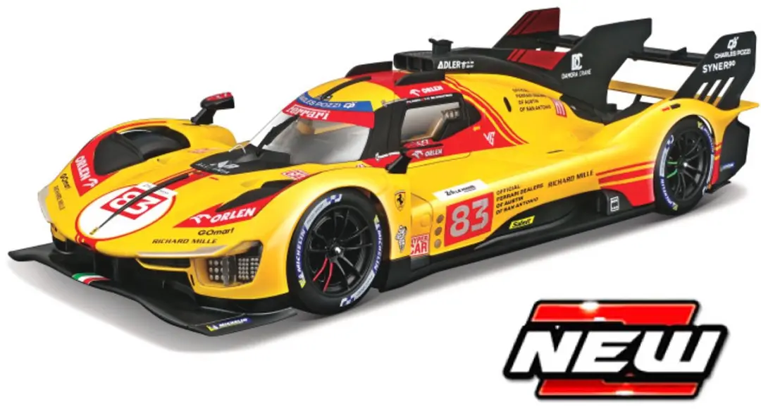 BBURAGO FERRARI Ferrari 499P #83 KUBICA/YIFEI/SCARCMAN 24H LE MANS 2024 1:18