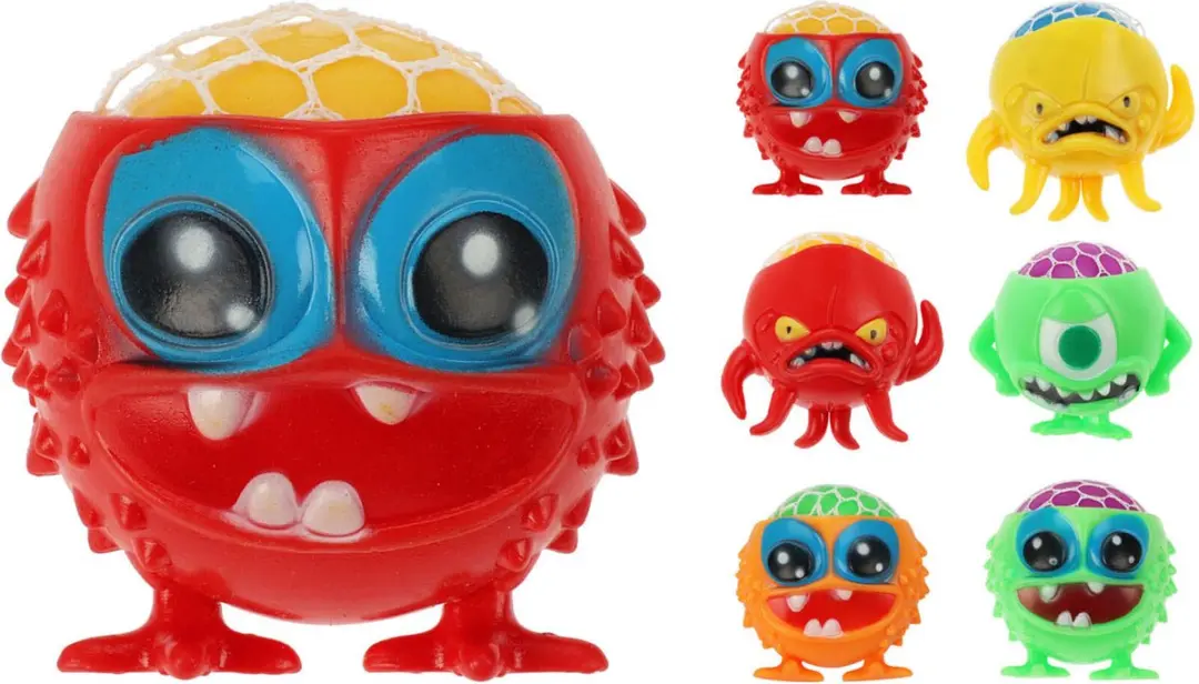 Knijpbal Monster, 9cm