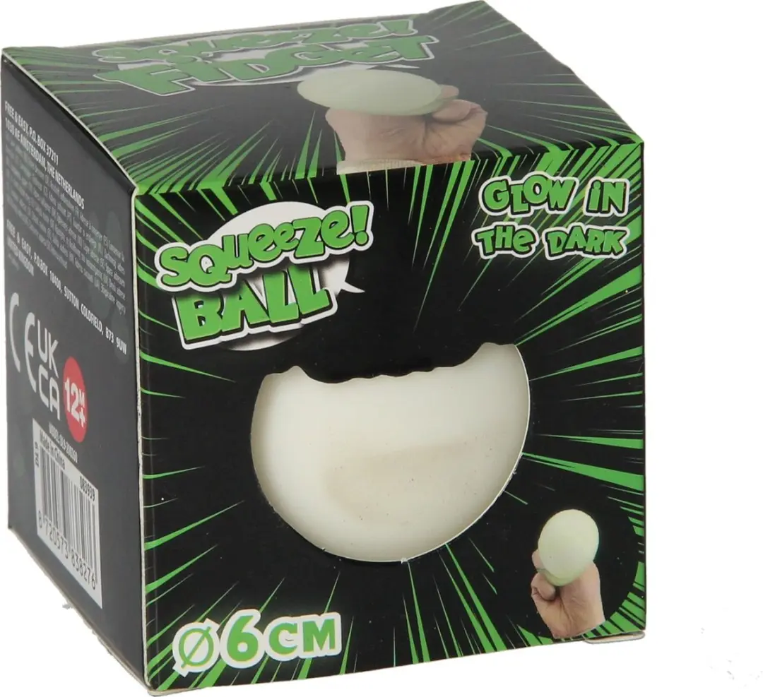 Knijpbal Glow in the Dark, 6cm