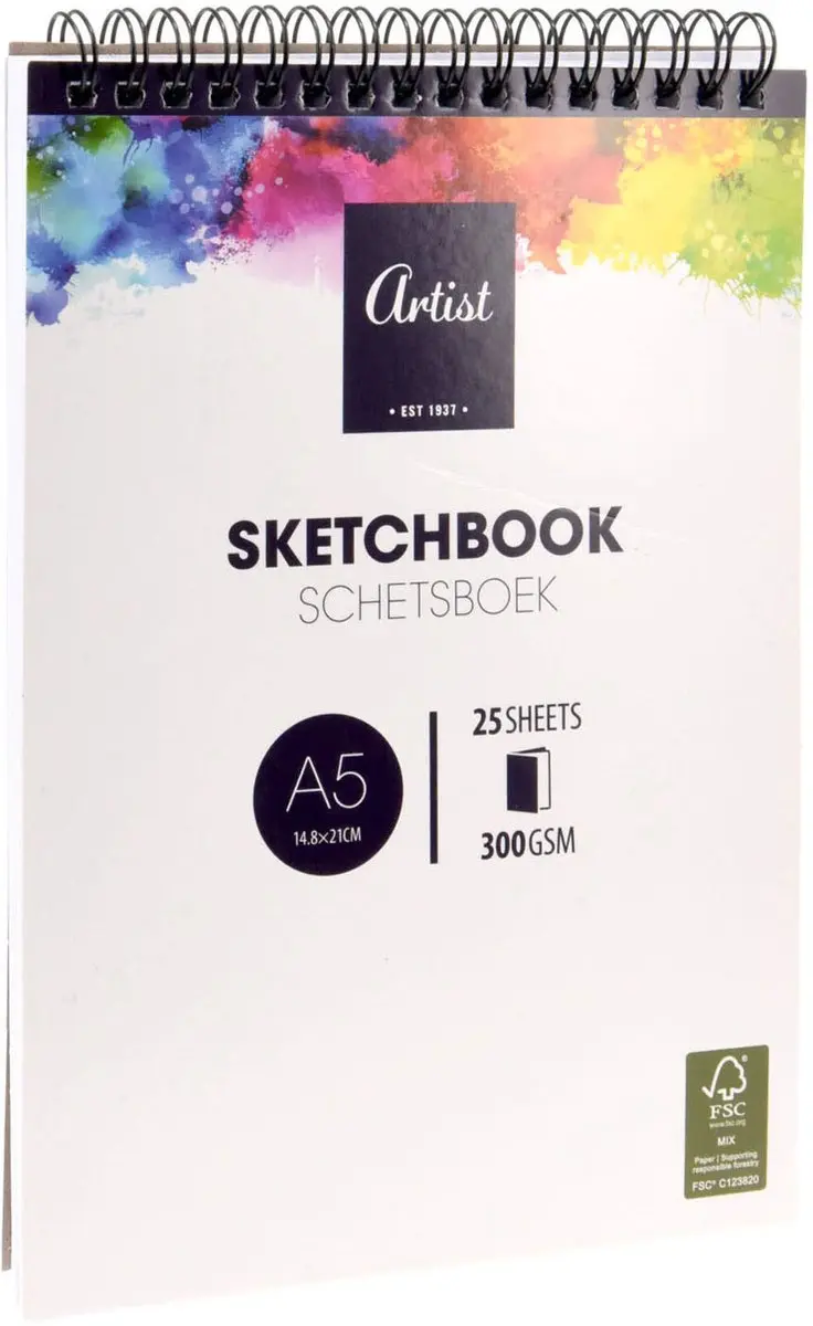 Schetsboek A5-formaat, 25 Vellen