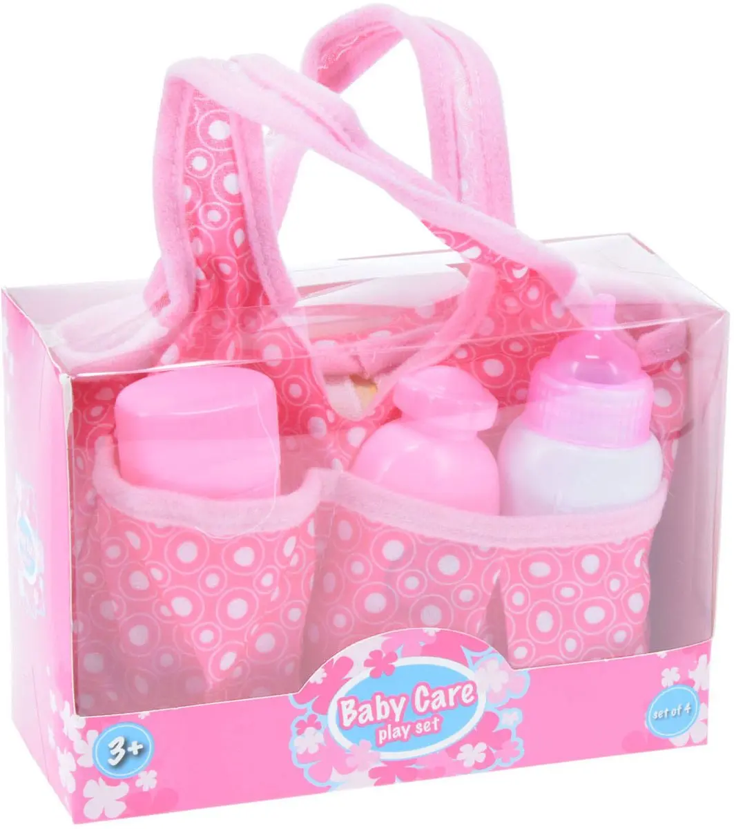 Babyverzorging speelset poppen accessoires kunststof multi kleuren.