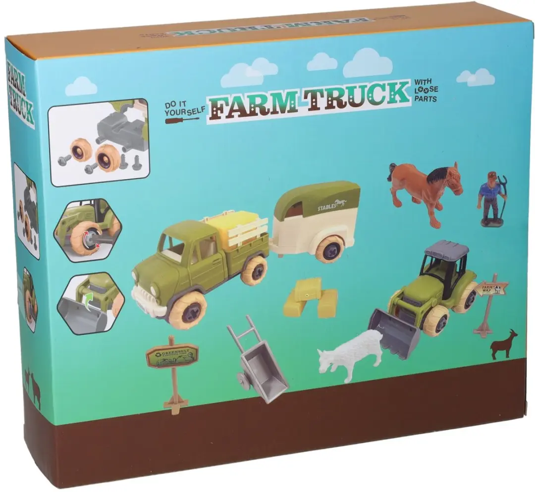Koopman Boerderij Speelset Tractor Educatief Karton Speelgoed - Meerkleurig - afbeelding 6 van 6
