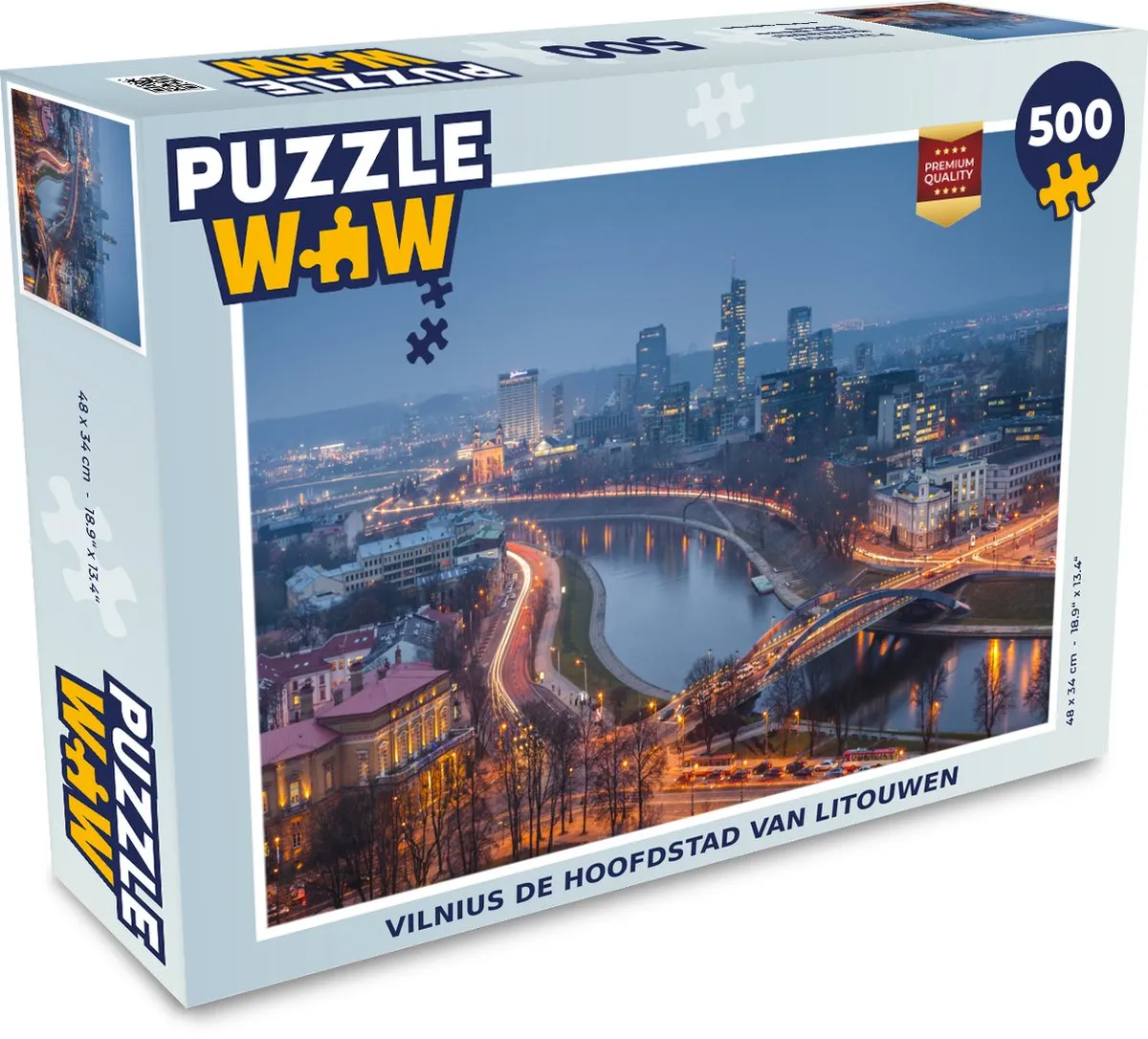 PuzzleWow Vilnius Legpuzzel 500 Stuks - Multicolor