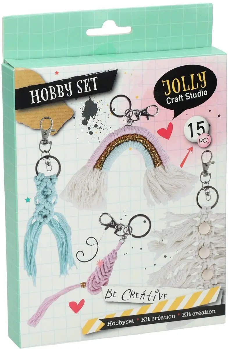 Maak je eigen Macrame Sleutelhangers, 4st.