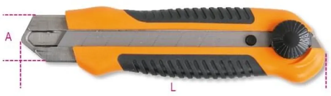 Beta afbreekmes, 25 mm, anti-slip twee componenten handgreep