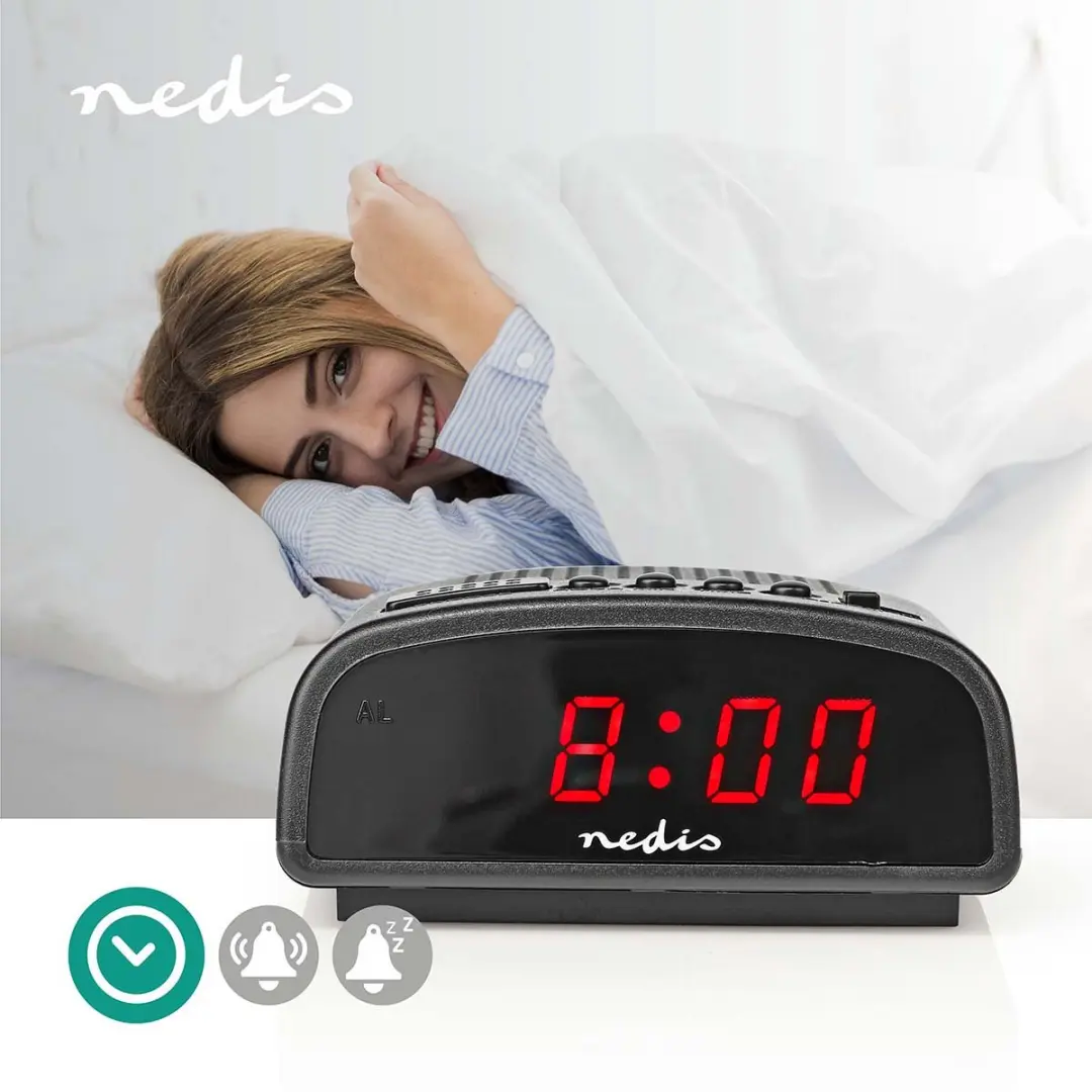 Nedis Digitale Wekker - Zwart