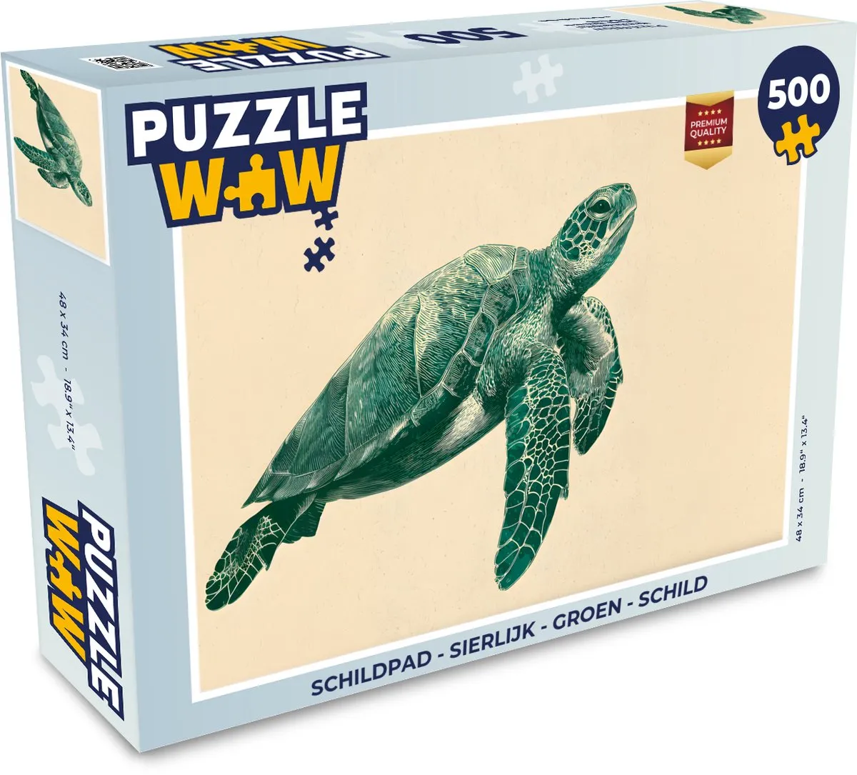 PuzzleWow Schildpad Legpuzzel 500 Stuks