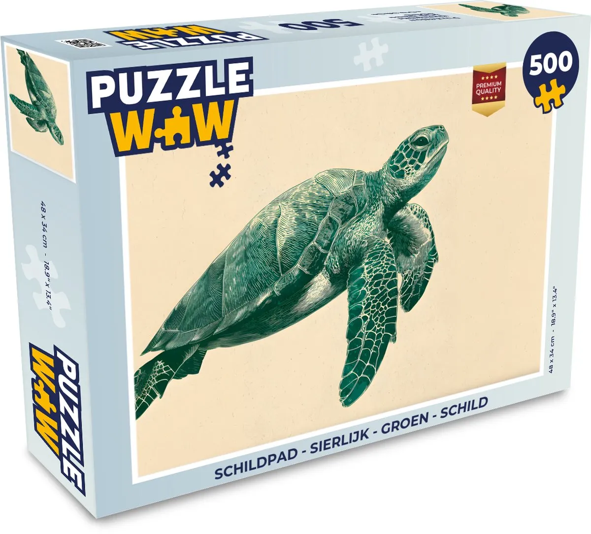 PuzzleWow Schildpad Legpuzzel 500 Stuks - MPN 8721406844723