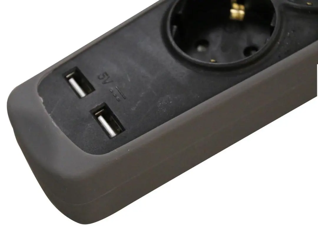 Relectric Stekkerdoos – 5-voudig – 2x USB-ingang – 1,5 meter - Randaarde - RELEC492237