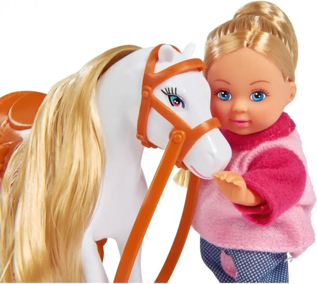 Simba Evi Love Jeep met Paardenaanhanger Pop - Roze