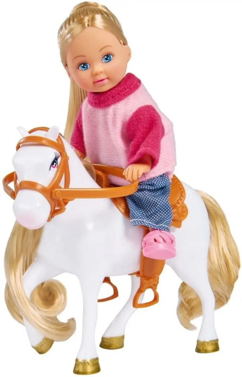 Simba Evi Love Jeep met Paardenaanhanger Pop - Roze