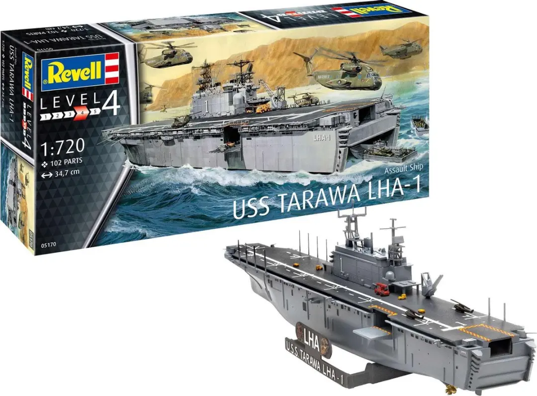 1:720 Revell 05170 Assault Ship USS Tarawa LHA-1 Plastic Modelbouwpakket