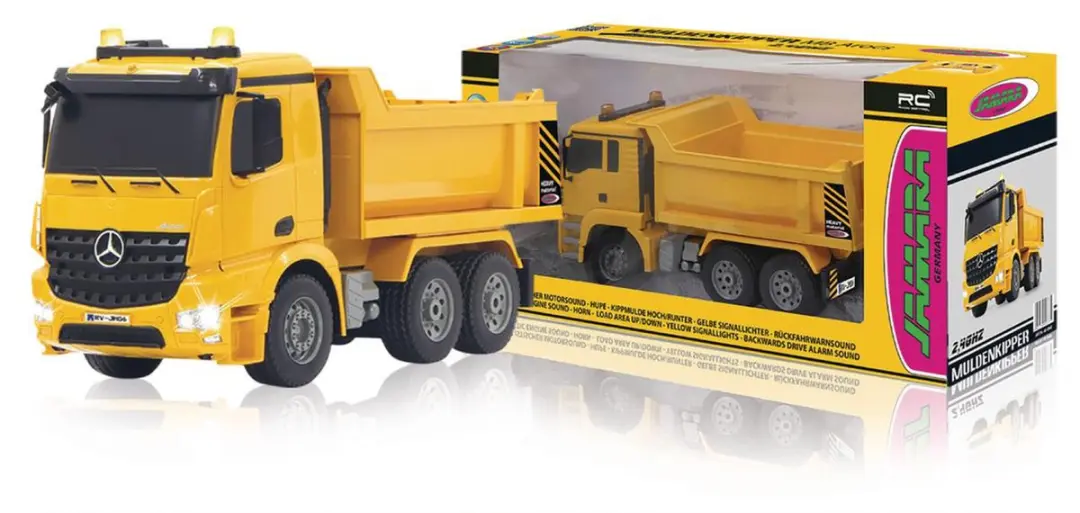 Jamara Mercedes Arocs Dump Truck 1:20 - Geel - afbeelding 4 van 6