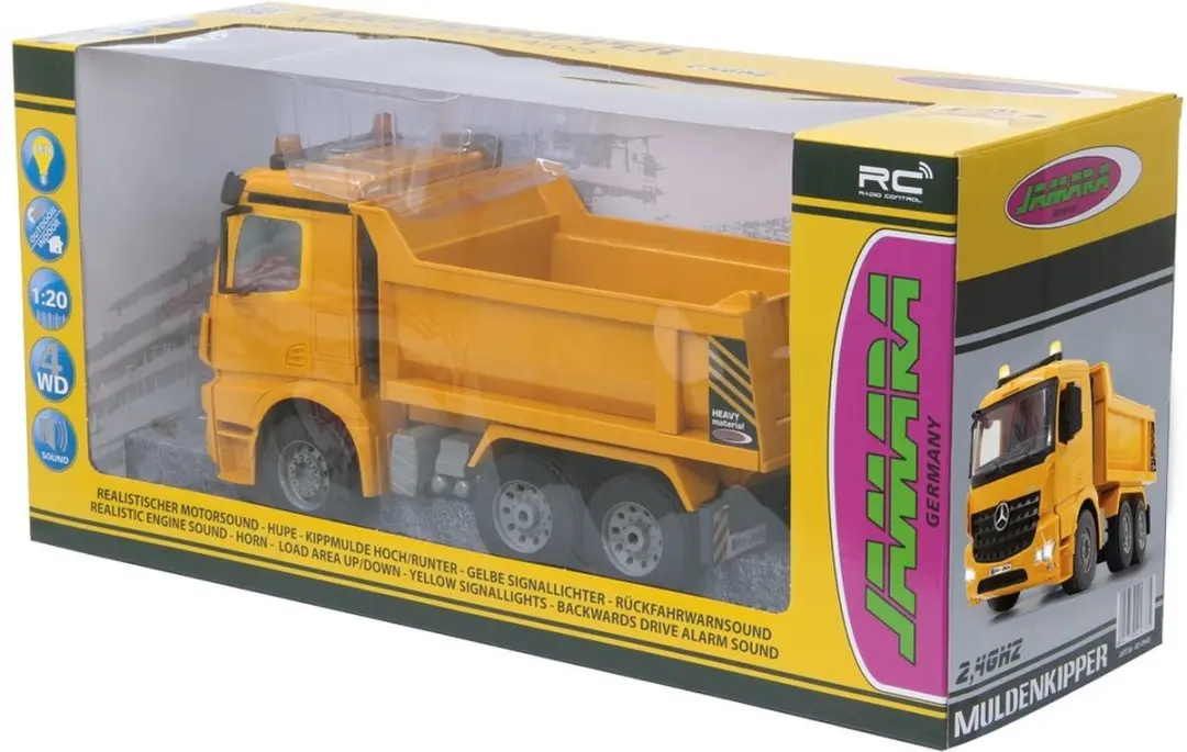 Jamara Mercedes Arocs Dump Truck 1:20 - Geel - afbeelding 3 van 6