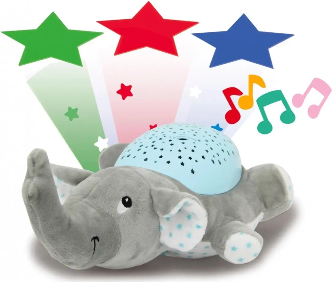 Jamara Dreamy Elephant Nachtlamp 32cm - Grijs/Blauw - afbeelding 3 van 6