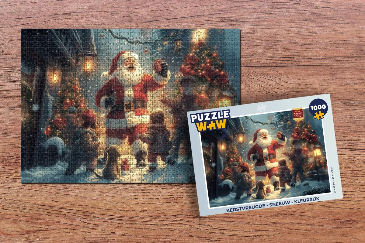 PuzzleWow Kerstvreugde 1000 Stuks Puzzle - Kleurrijk