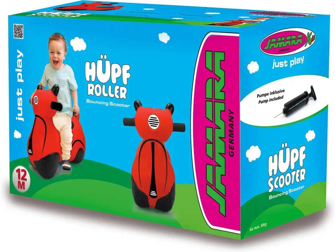 Jamara Skippybal - 460572 Skippy Scooter Rood Junior met Pomp - afbeelding 4 van 6