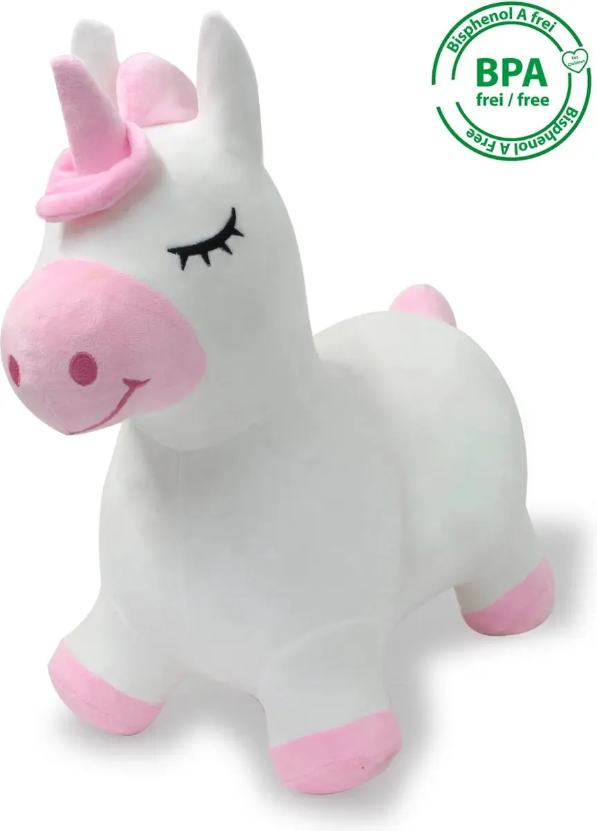 Jamara Skippybal Eenhoorn Pluche Junior - Wit/Rozig - 466002 - afbeelding 4 van 6