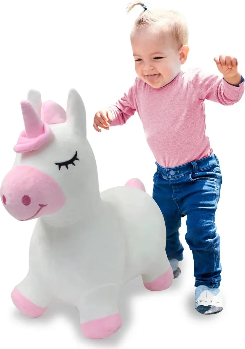 Jamara Skippybal Eenhoorn Pluche Junior - Wit/Rozig - 466002 - afbeelding 2 van 6