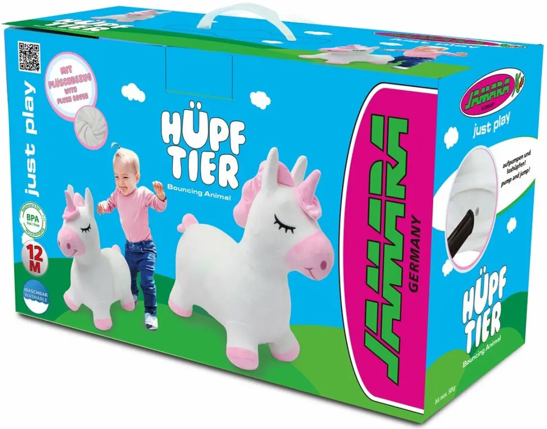 Jamara Skippybal Eenhoorn Pluche Junior - Wit/Rozig - 466002 - afbeelding 6 van 6