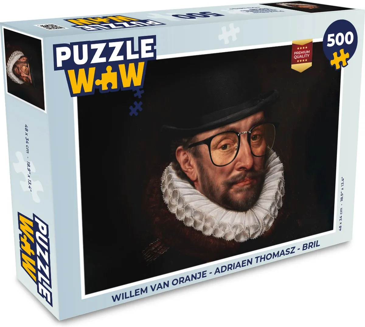 PuzzleWow Willem van Oranje Legpuzzel 500 Stuks - Multicolor