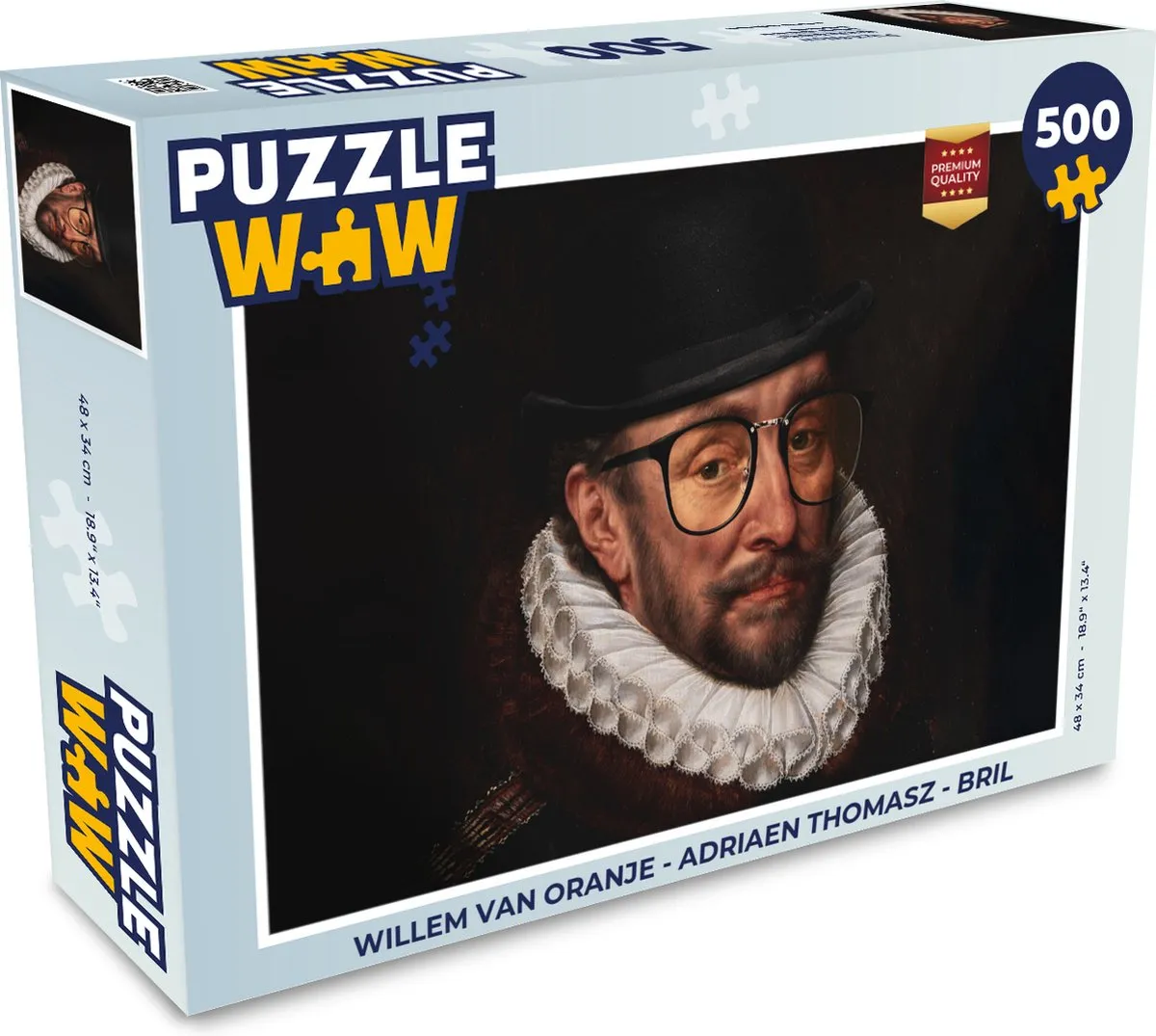 PuzzleWow Willem van Oranje Legpuzzel 500 Stuks - Multicolor
