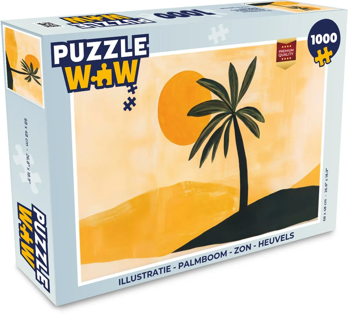 PuzzleWow Legpuzzel 1000 Stuks - Palmboom & Zon