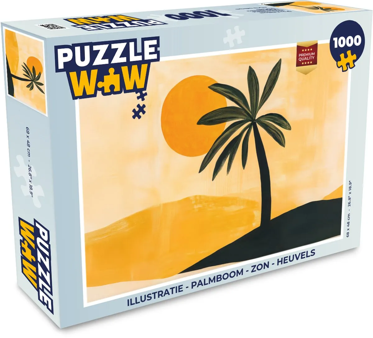 PuzzleWow Legpuzzel 1000 Stuks - Palmboom & Zon