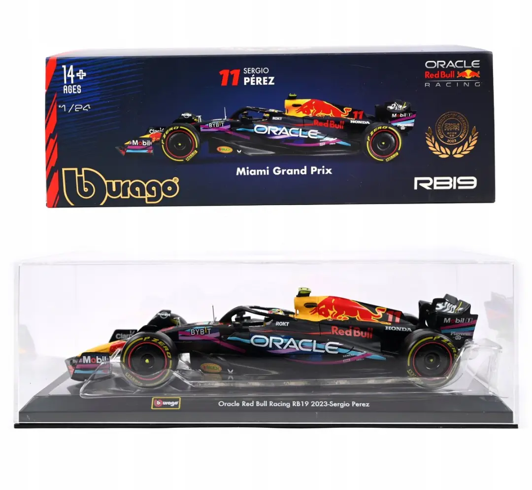 Bburago rb19 sergio Perez miami f1 1 1:24 modelauto