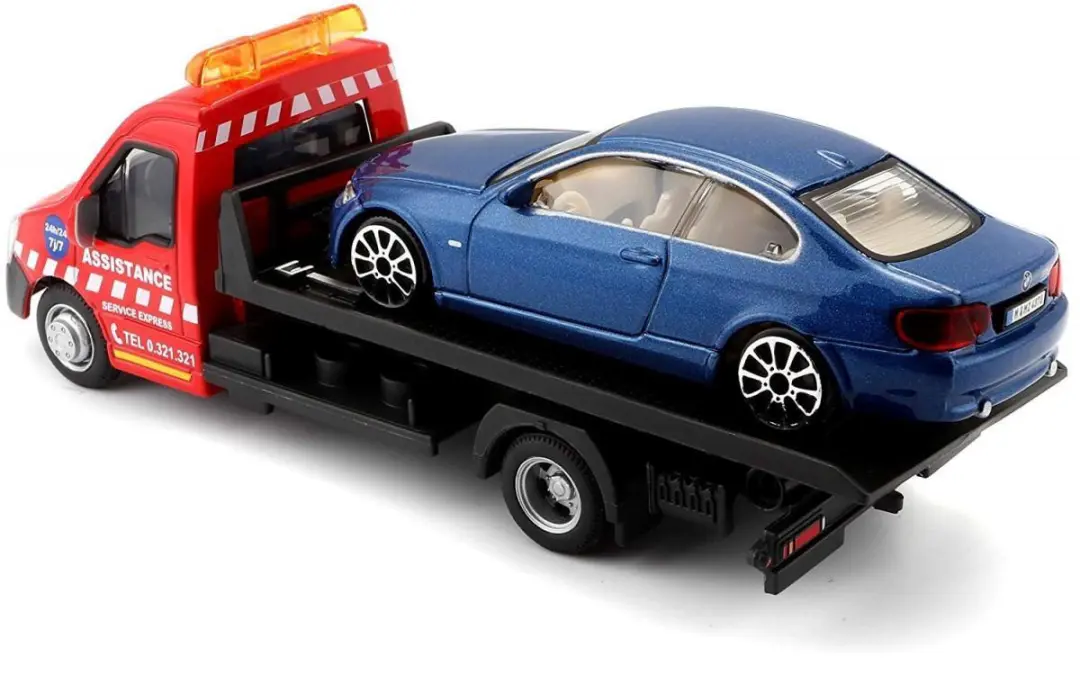 Bburago Street Fire Flatbed 1:43 - Licht blauw