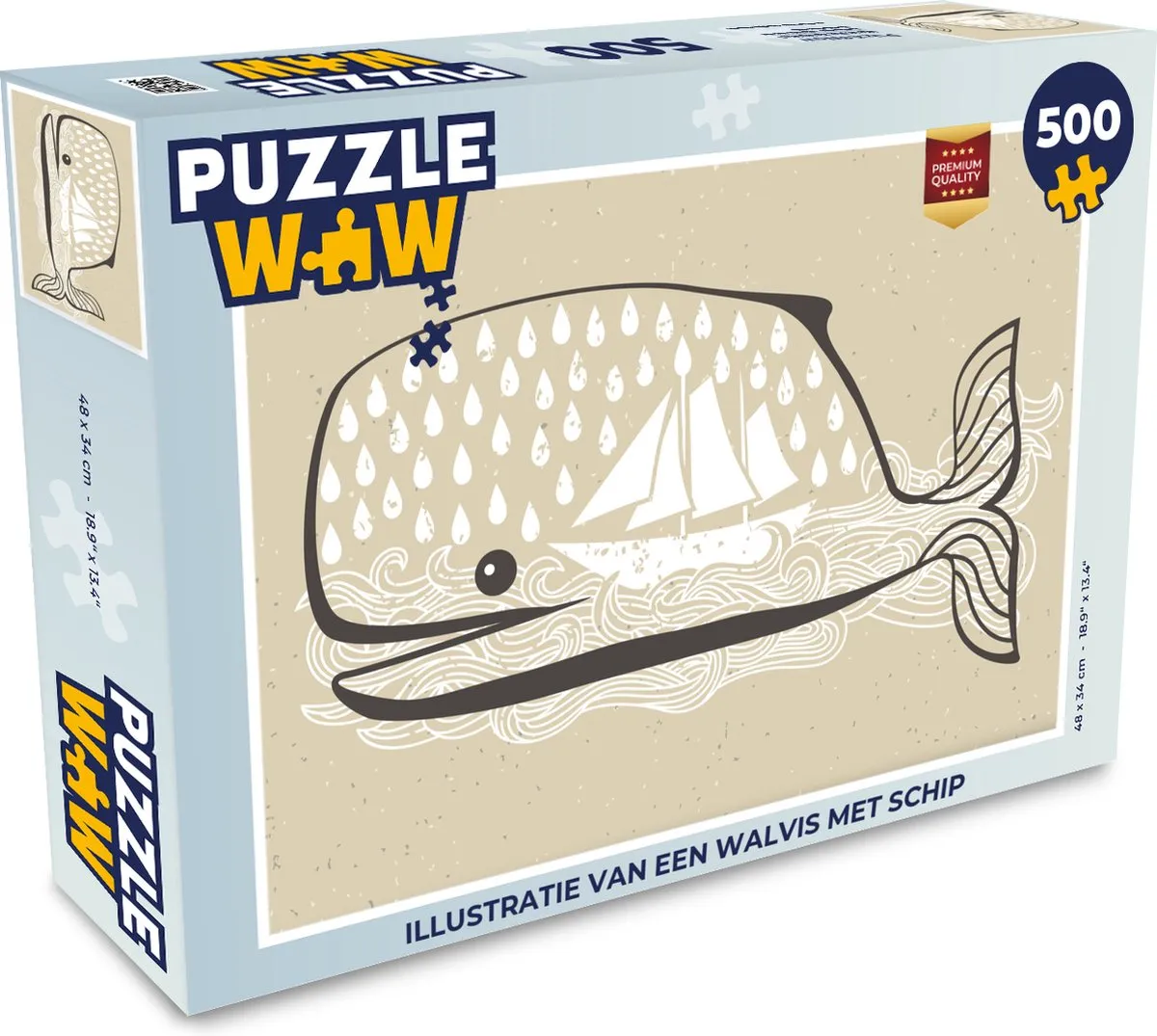 PuzzleWow Walvis met Schip Legpuzzel 500 Stuks