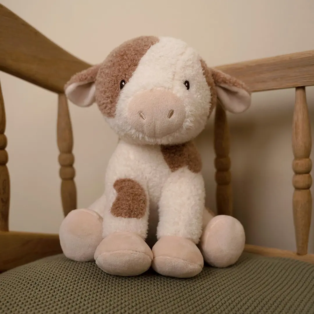 Little Dutch Little Farm Knuffelkoe 25cm - Bruin/Wit - afbeelding 4 van 6