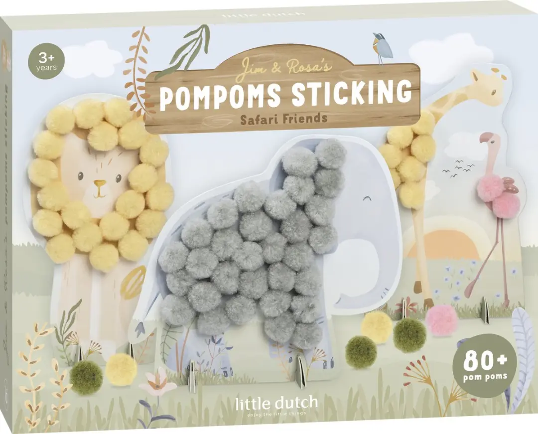 Little Dutch Knutselset Pompon Plakken Safari