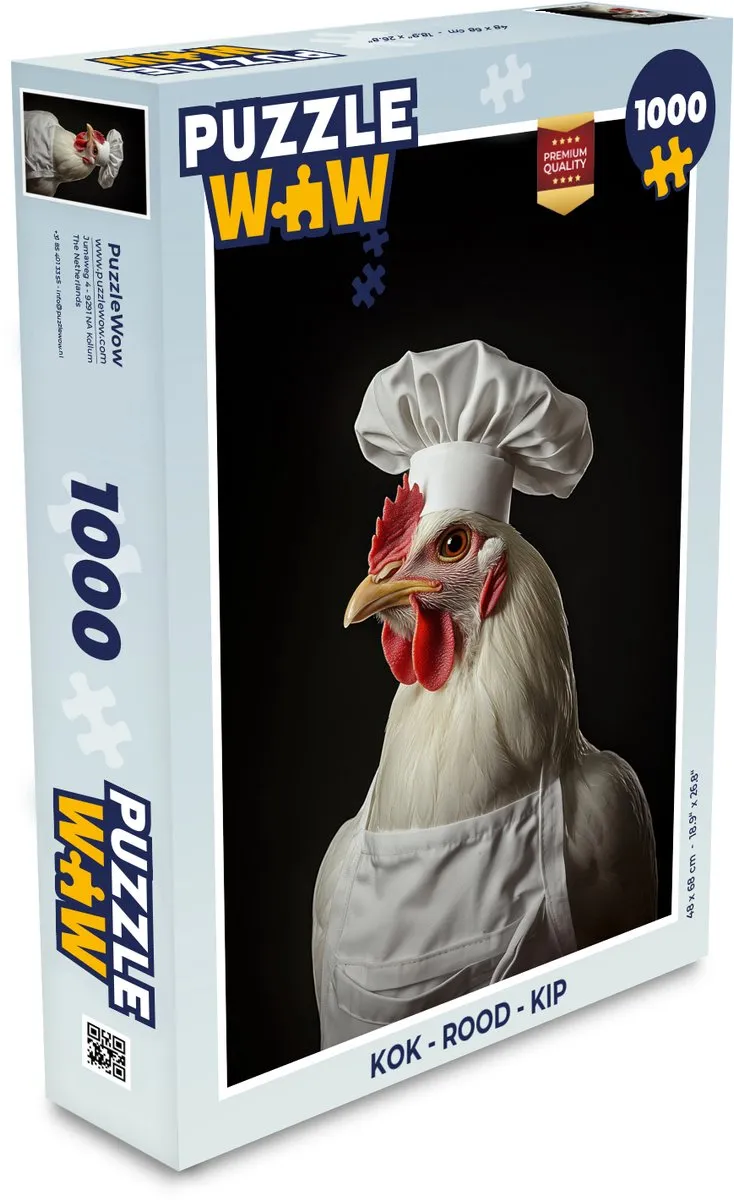 PuzzleWow Kok Legpuzzel 1000 Stuks - Rood
