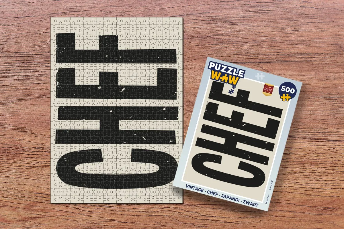 PuzzleWow Vintage Chef Legpuzzel 500 Stuks - Zwart