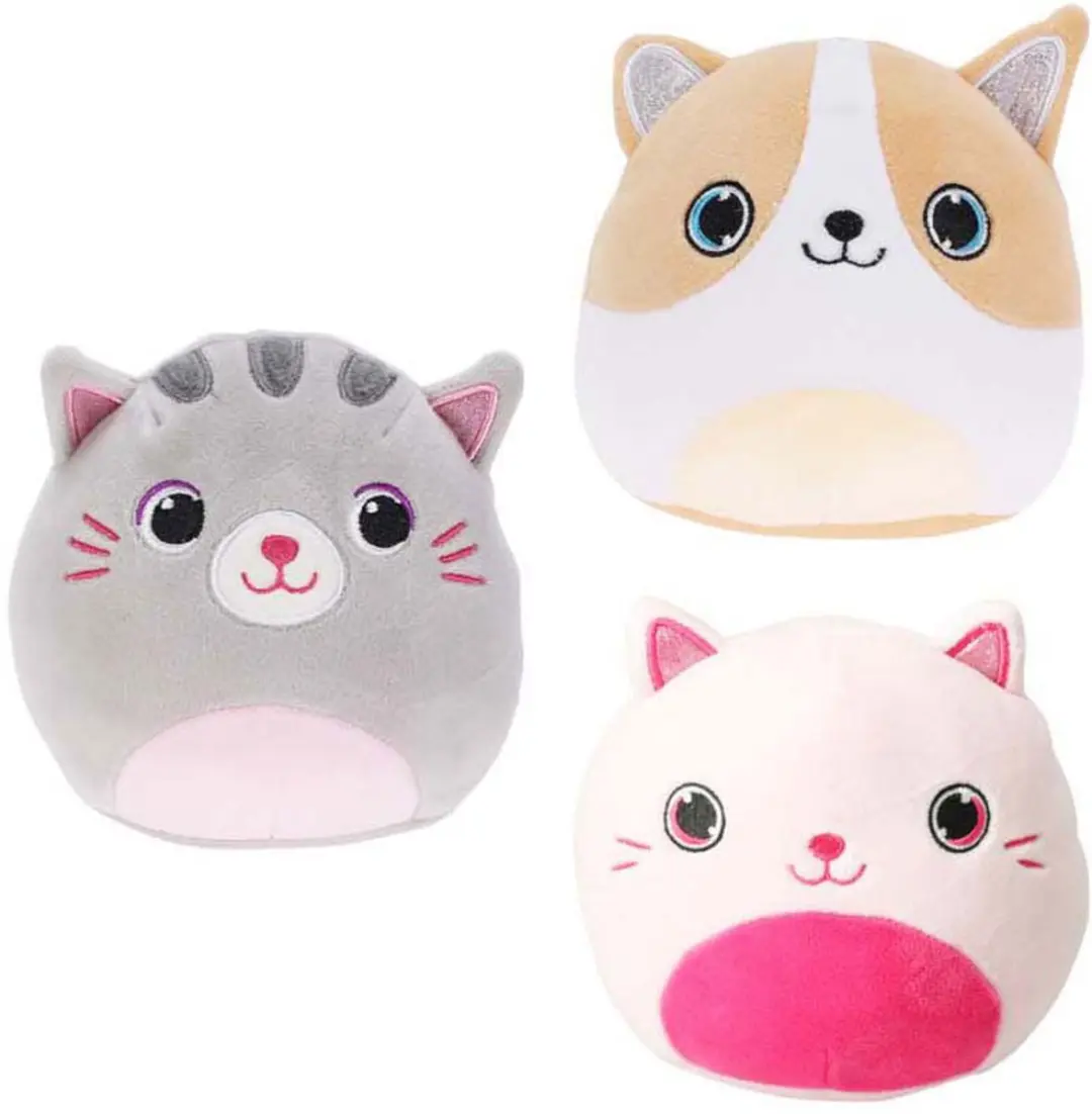 Pluche dieren knuffel bolvormig 14 cm multi kleuren speelgoed.